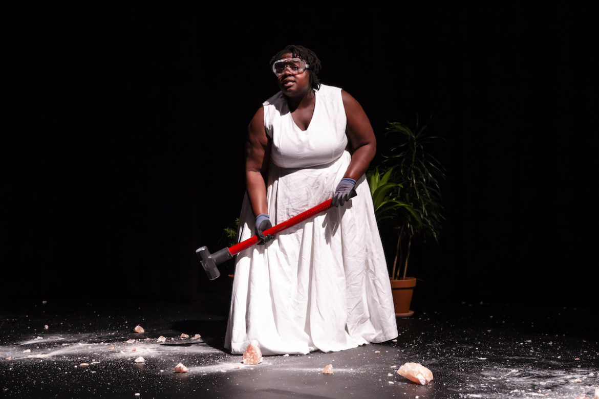 Selina Thompson in salt. Photo: Bryony Jackson