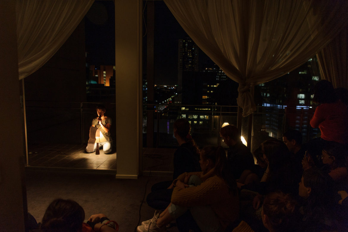 Rosie Isaac performing Intestine in my Eye. Photo: Sarah Walker