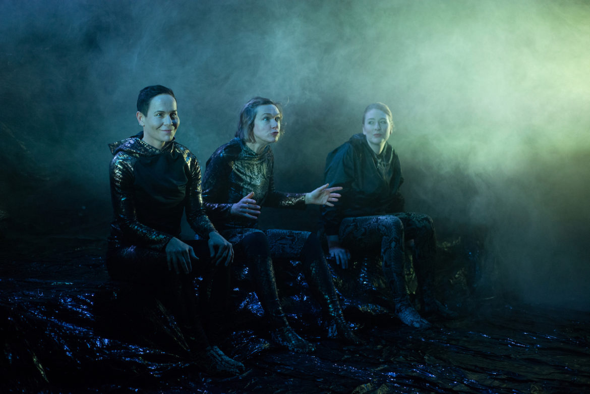 Fiona Macleod, Kali Hulme and Jodie Le Vesconte in Oil Babies. Photo: Lachlan Woods