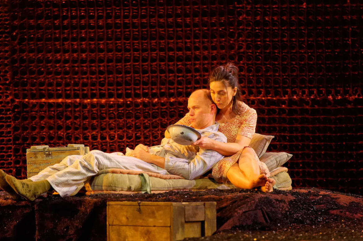 Bill Allert (Sam) and Elena Carapetis (Alice) in That Eye, the Sky. Photo: Chris Herzfeld