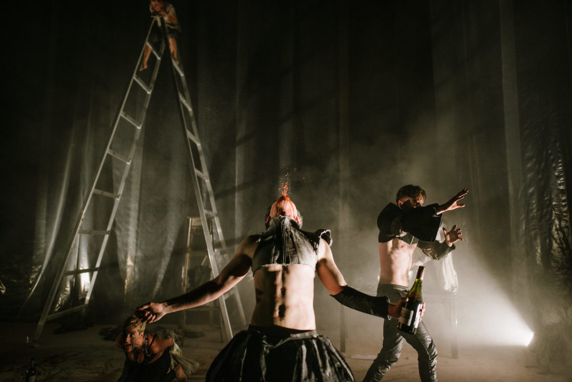 (From left) Polly Sará, Mitch Wood and Thomas Hutchins in The Hamlet Apocalypse. Photo: Morgan Roberts