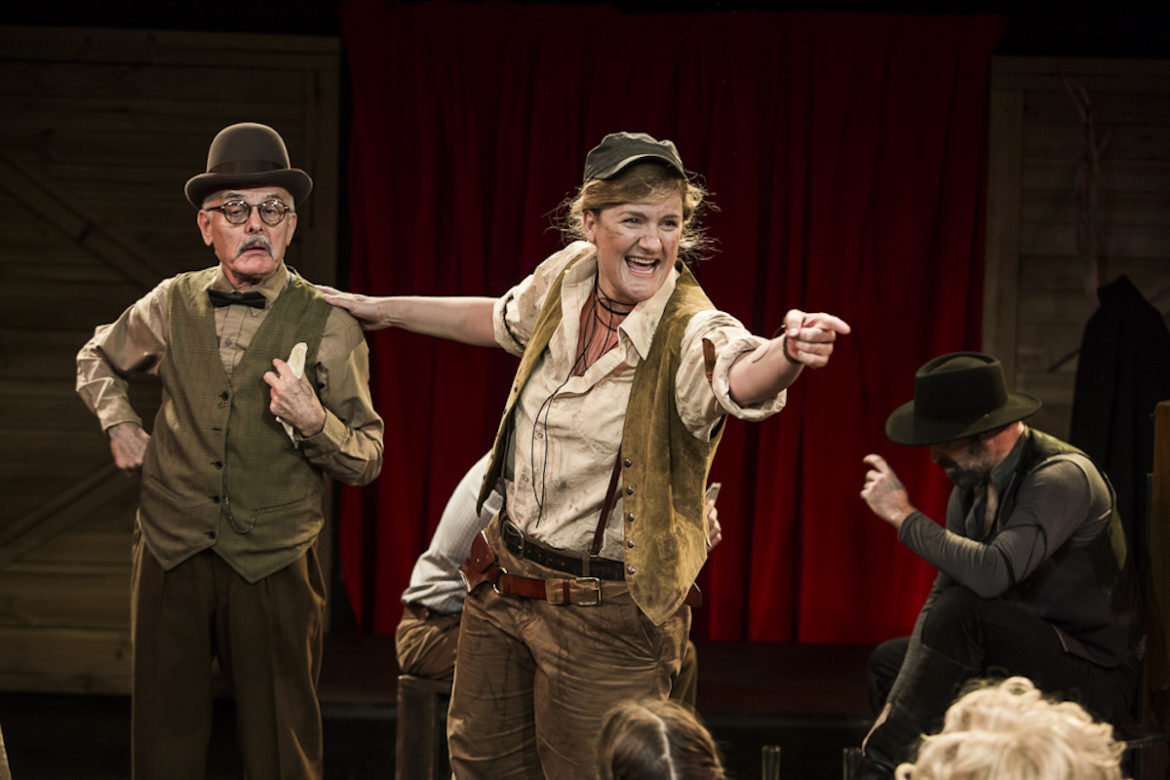(From left) Tony Taylor Virginia Gay and Anthony Gooley in Calamity jane. Photo: John Mcrae