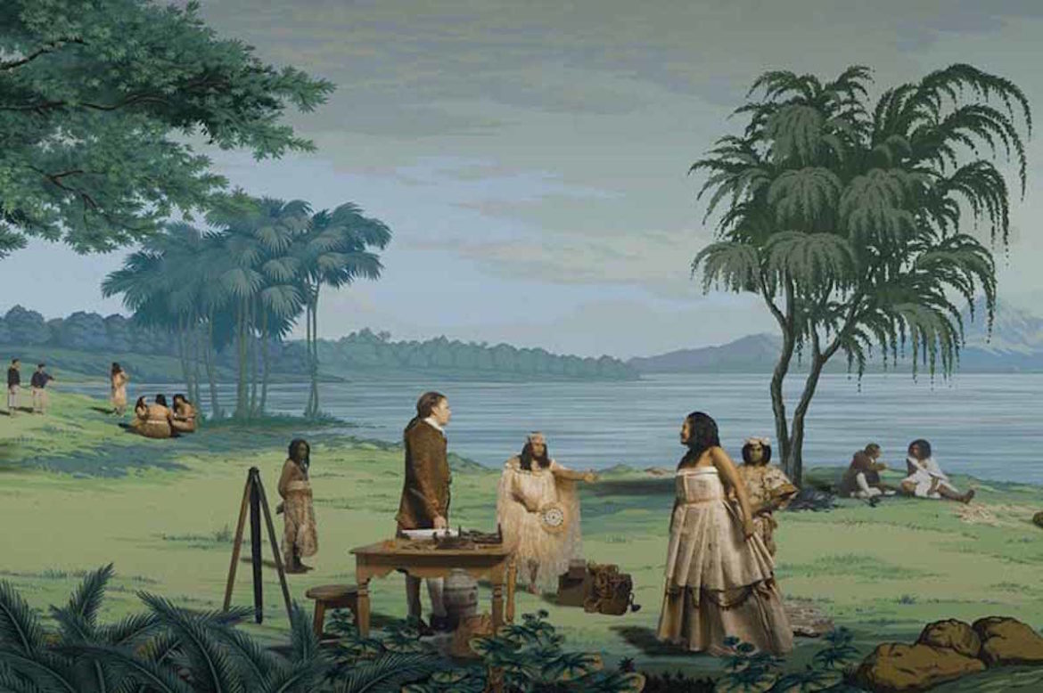 The major visual art work for 10 Days on the Island, on at the former pulp mill in Burnie: Lisa Reihana's Pursuit of Venus [infected] 2015.