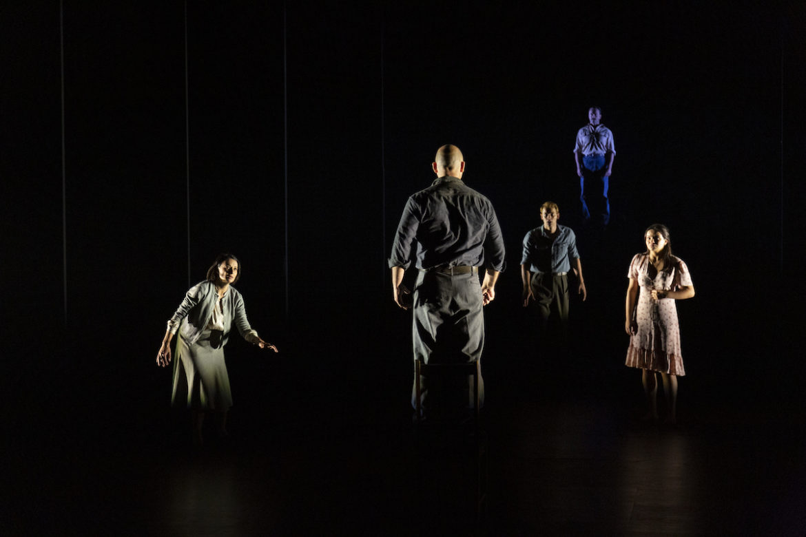 (From left): Daniela Farinacci, Steve Bastoni, Andrew Coshan, Damian Walshe-Howling and Zoe Terakes in A View from the Bridge. Photo: Pia Johnson